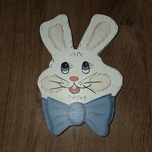 Hand Painted Wood Bunny Head Wall Hanger